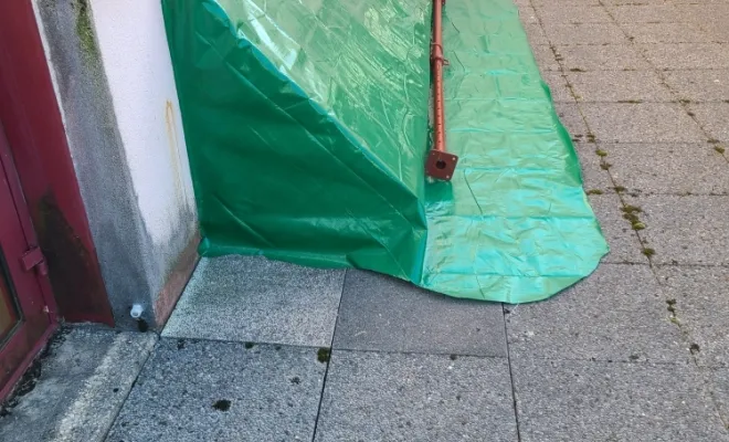 Bâchage de l'IPC de BELLIGNAT , Bellegarde-sur-Valserine, Attila Oyonnax