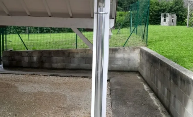 Changement d'un poteau bois - 01170 GEX, Bellegarde-sur-Valserine, Attila Oyonnax